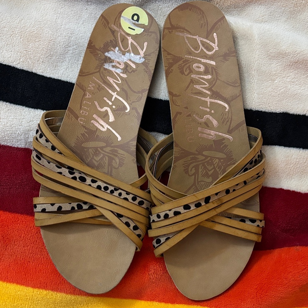 Blowfish Women's Brown Crisscross Sandals